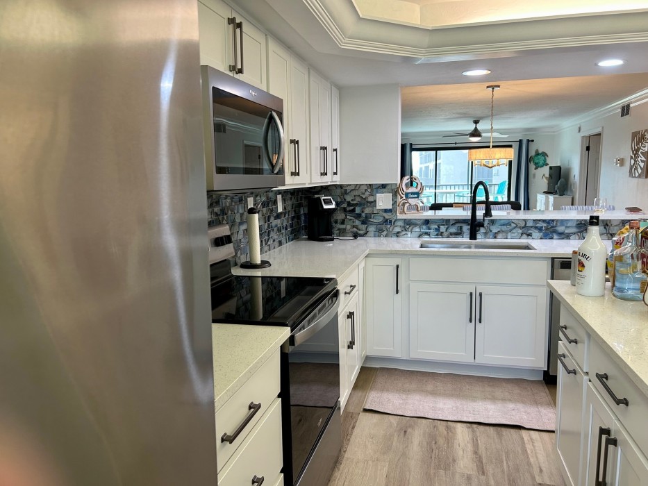 View from kitchen to living area