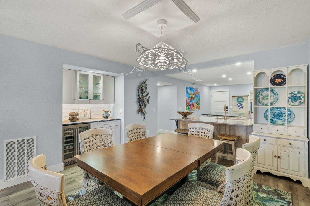 Dining Room.  Note breakfast bar seating.