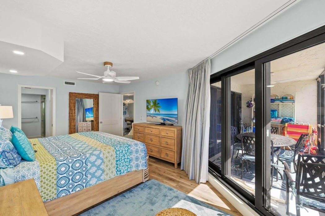 Master Bedroom with a slider to the Lanai.