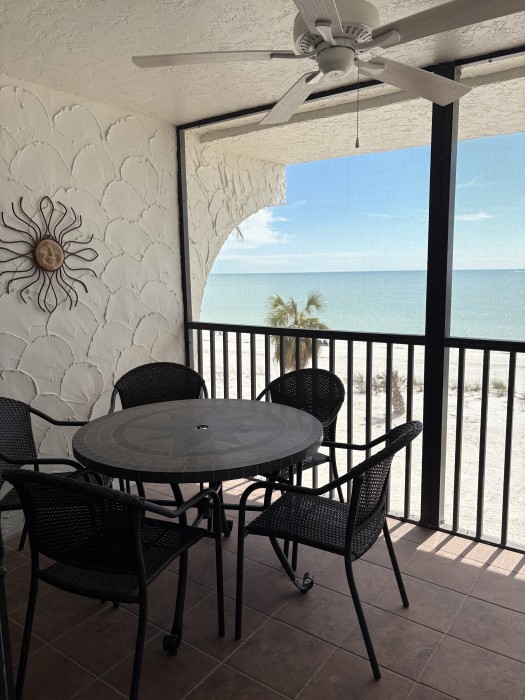 View from the lanai (during construction) - table and seating for 6.