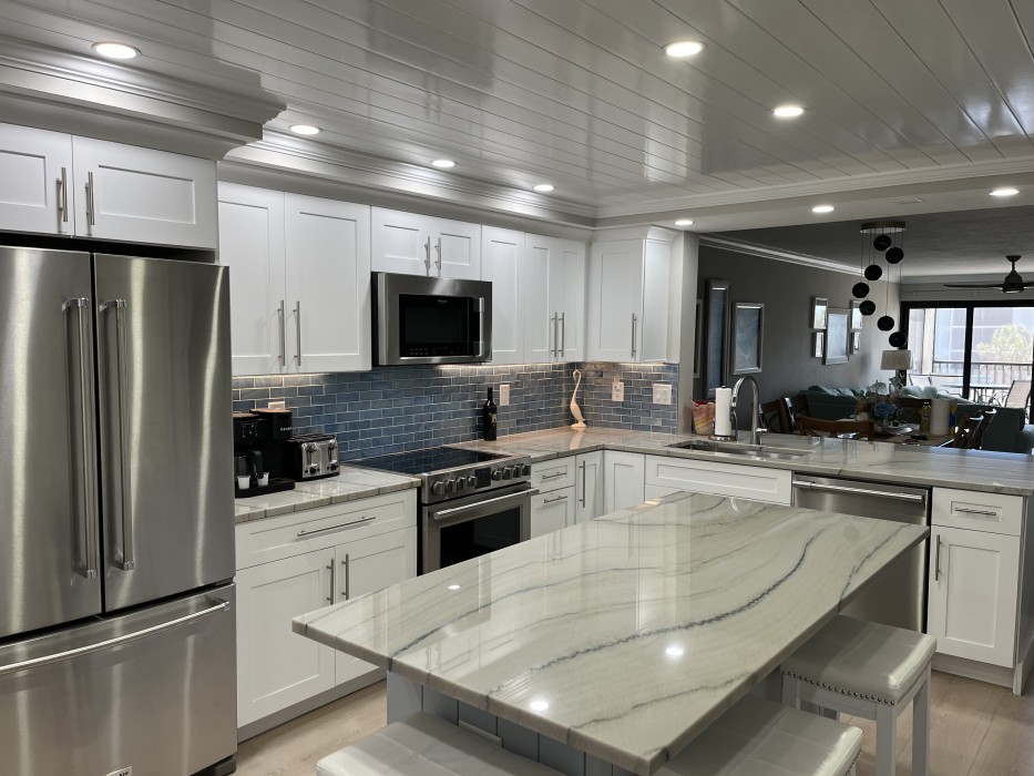 Gourmet kitchen with exotic granite tops
