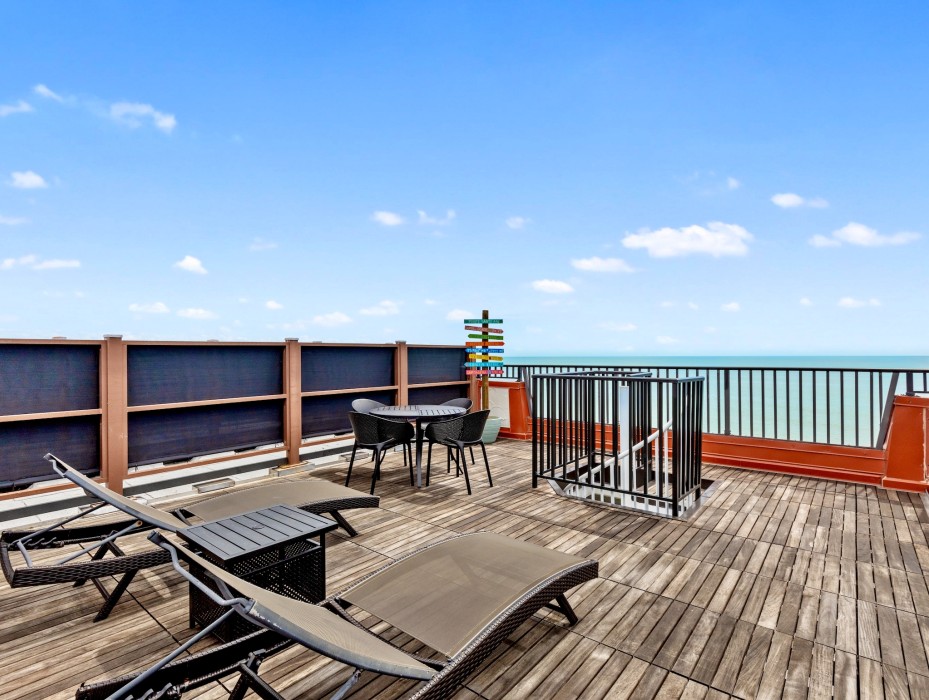 large rooftop private deck