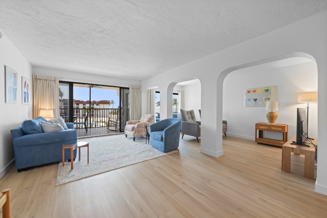 Relax in our spacious living room or...