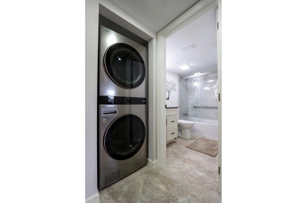 In-unit full-sized washer/dryer combination