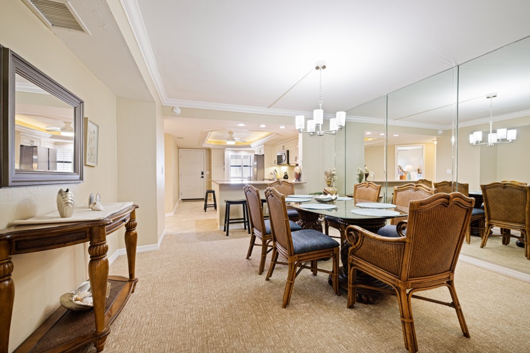 Large unit, newly redecorated, very airy!