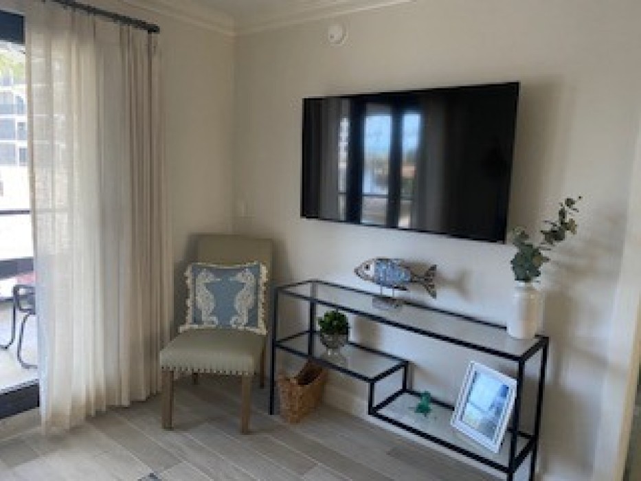 Large smart tv in living room