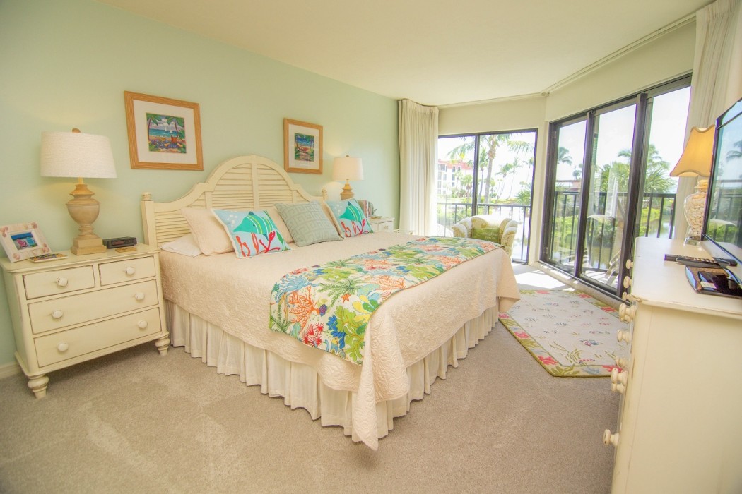 Bedroom has black out curtains