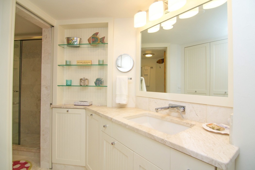 Vanity is separate from shower