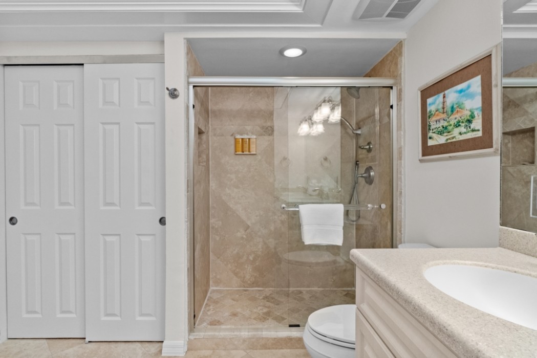 Master bathroom with walk-in shower