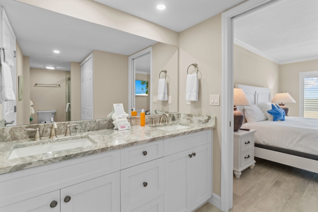 Master bathroom featuring double vanity