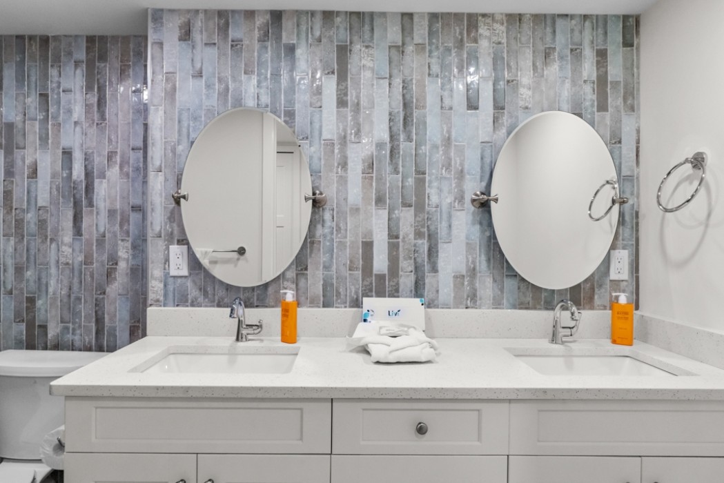 Master bathroom double vanity