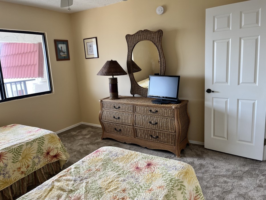Guest bedroom with flat screen TV