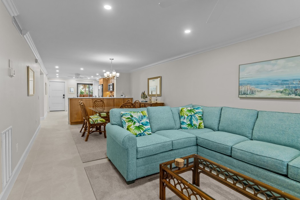 Living room over looking dining table