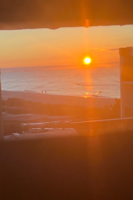 Gorgeous sunrise view of the Gulf from the kitchen!