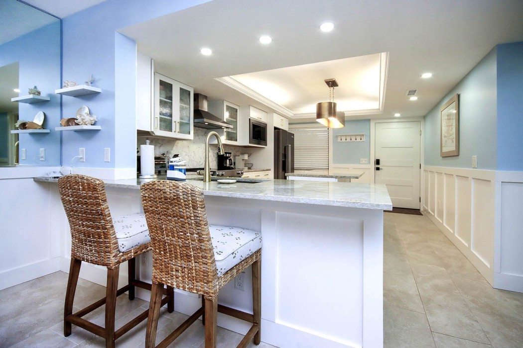 The new renovation features a breakfast bar