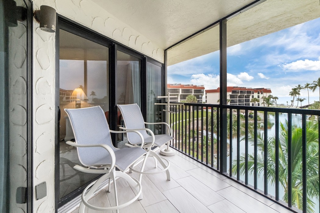 Chair by Master bedroom sliding glass doors