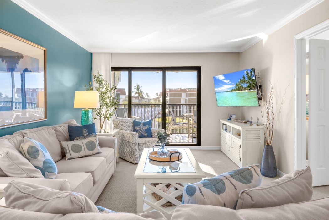 Newly Updated Living Room with Queen Sleeper Sofa