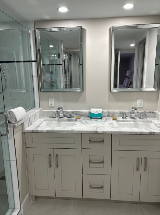 Master Bathroom with Double Vanity and Walk-in Shower