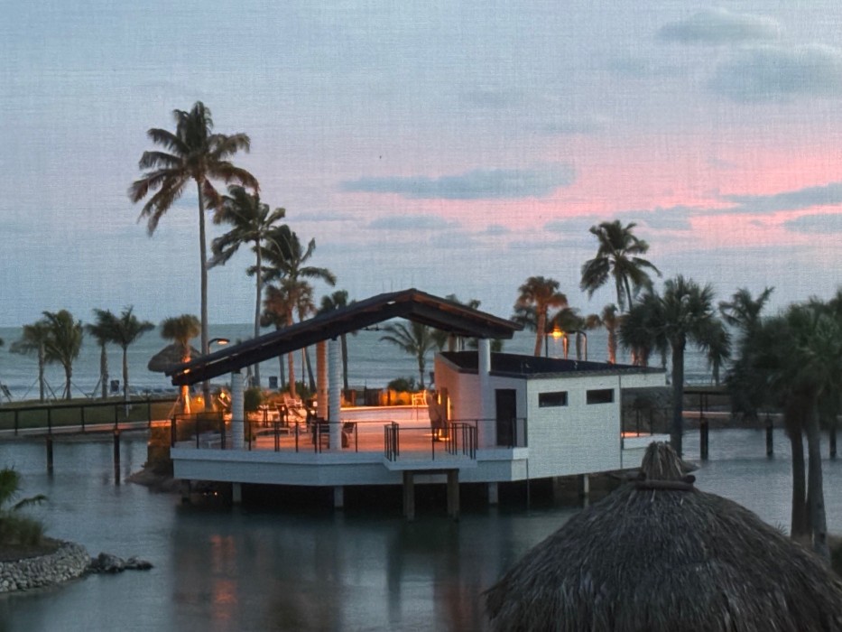 View from lanai at sunset
