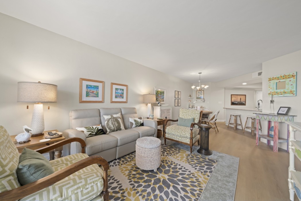 Living area with reclining sofa