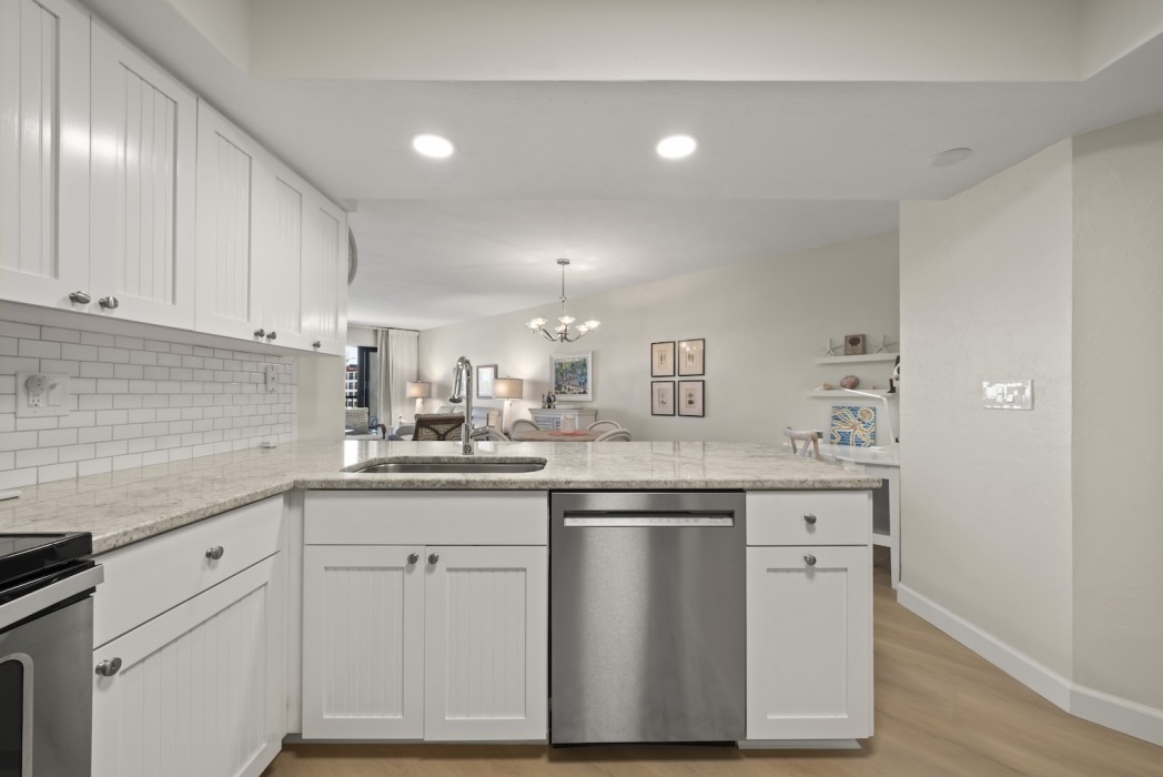 Kitchen view with lots of light