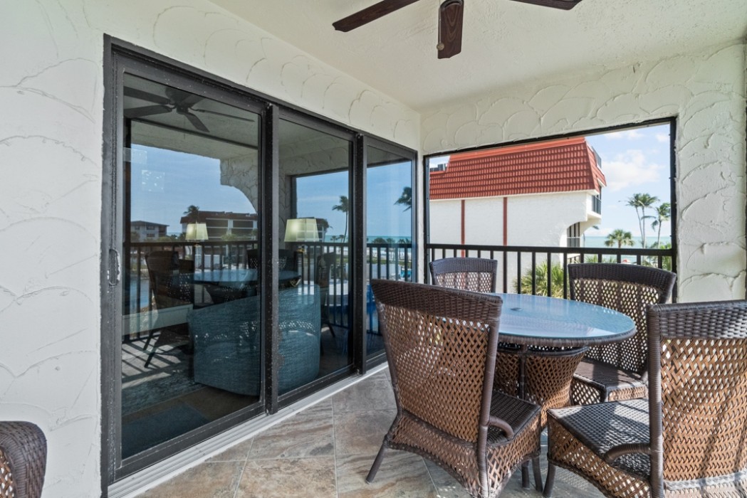 Patio with table and seating