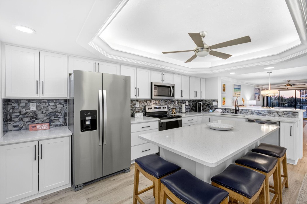 View from kitchen to living area
